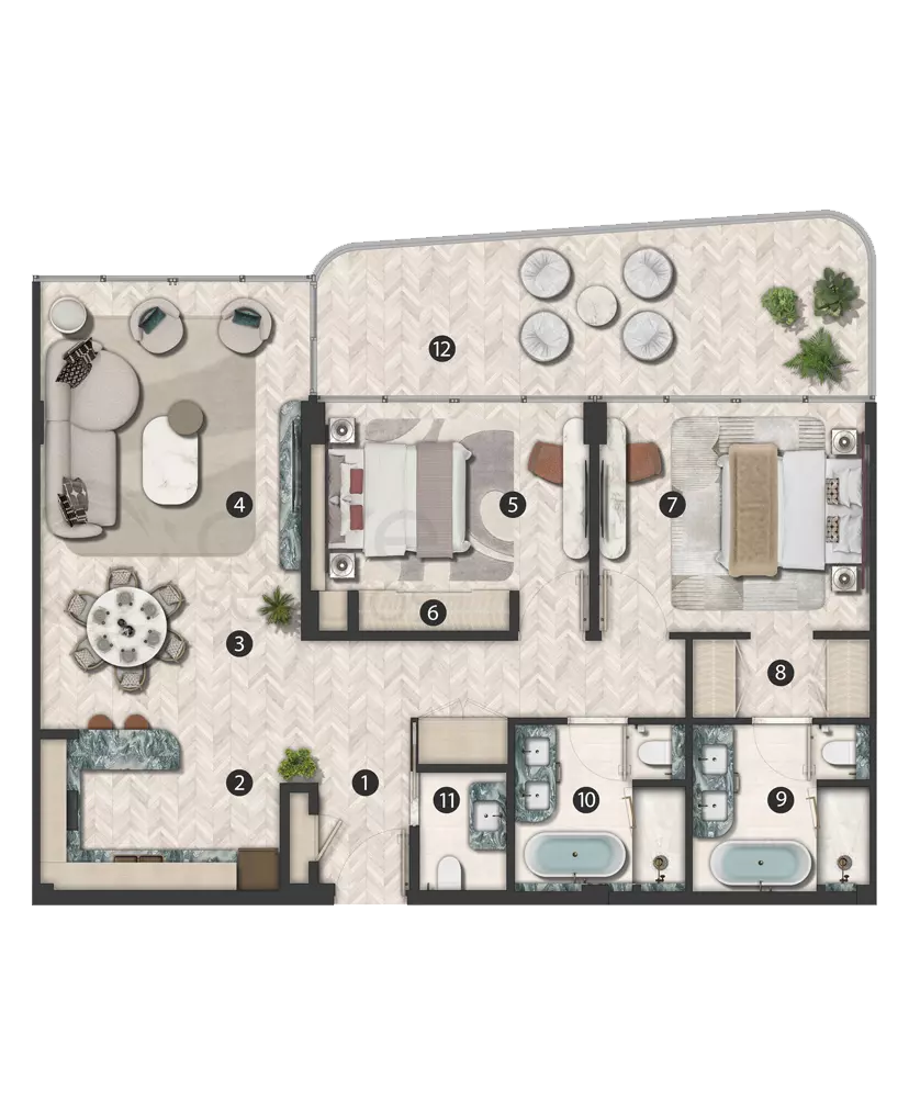 صورة مخطط ارضية الوحدة