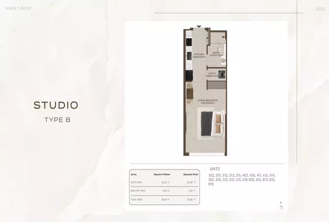 At 85 Residences — Studio floor plan