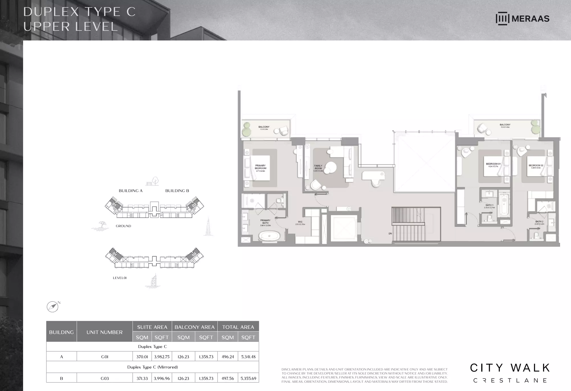 City Walk Crestlane Type C Duplex Mirrored, 4 beds