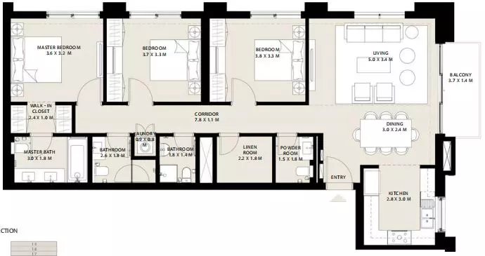 Park Field Type 3.5, 3 beds
