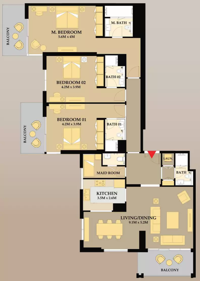 صورة مخطط ارضية الوحدة