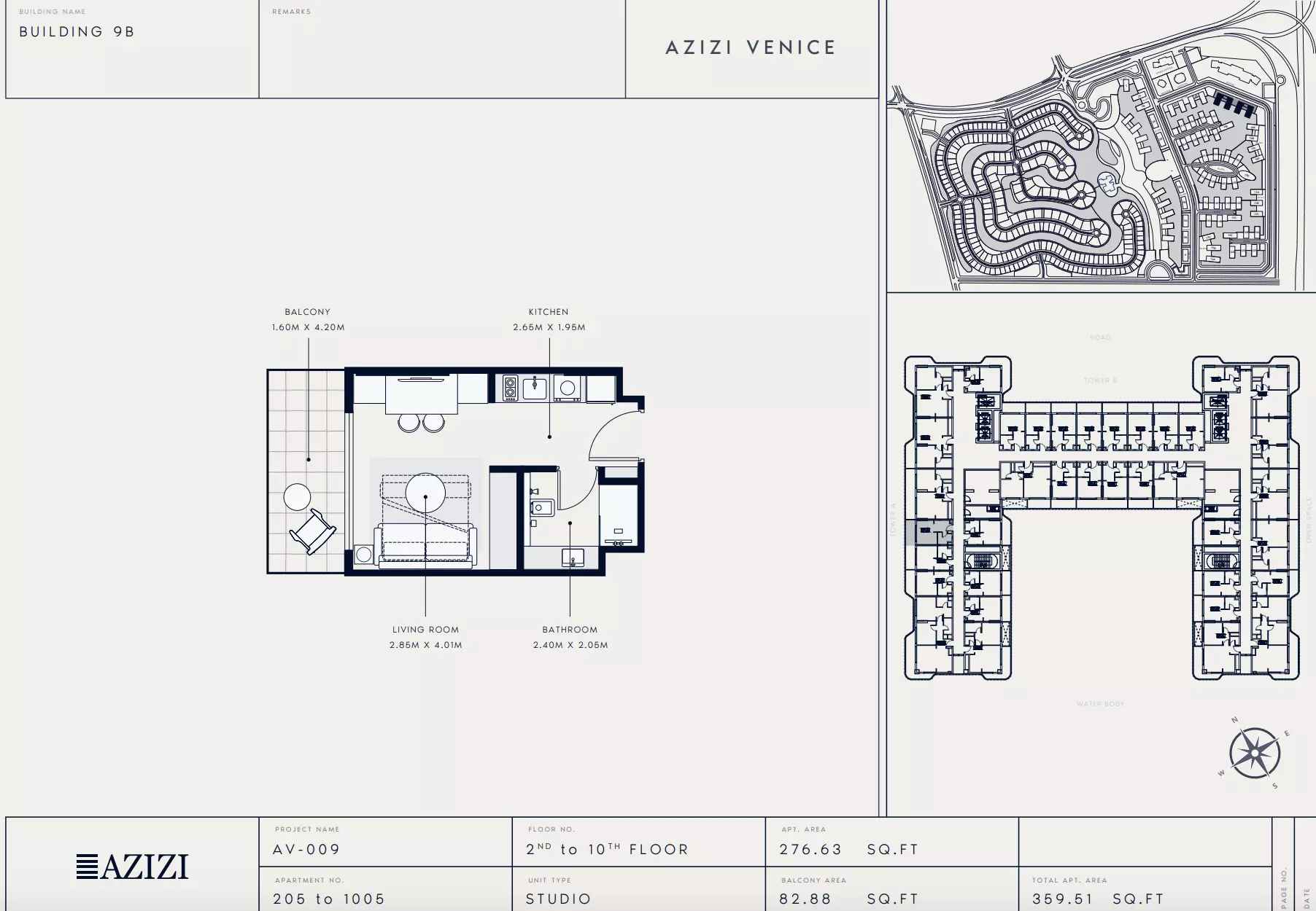 Azizi Venice 9 Type 205-Building B, studio