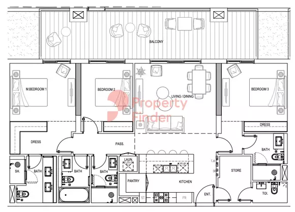 Kensington Waters Tower B Type B, 3 beds