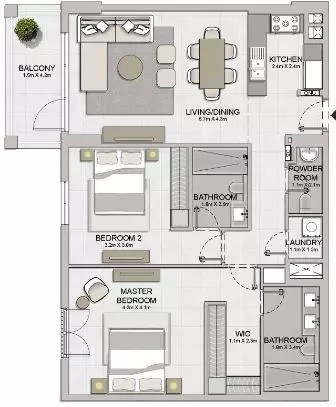La Sirene Phase1 By Meraas Type 5, 2 beds
