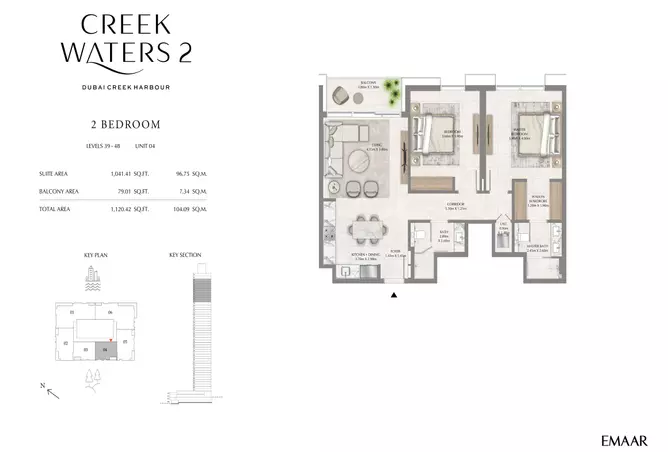 Creek Waters 2 — 2BR floor plan