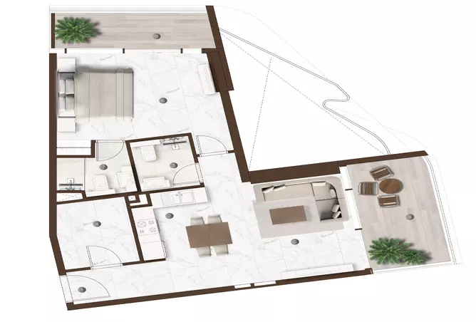 Onda By Kasco — 1BR floor plan