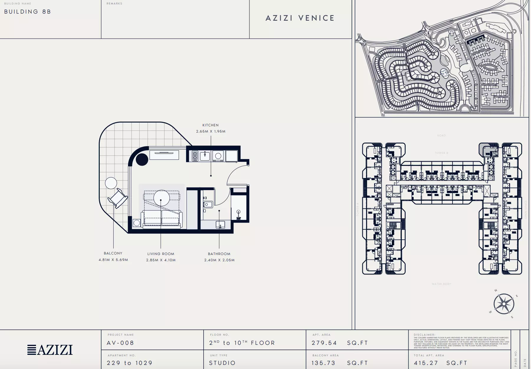 Azizi Venice 8 Type 229-Building B, studio