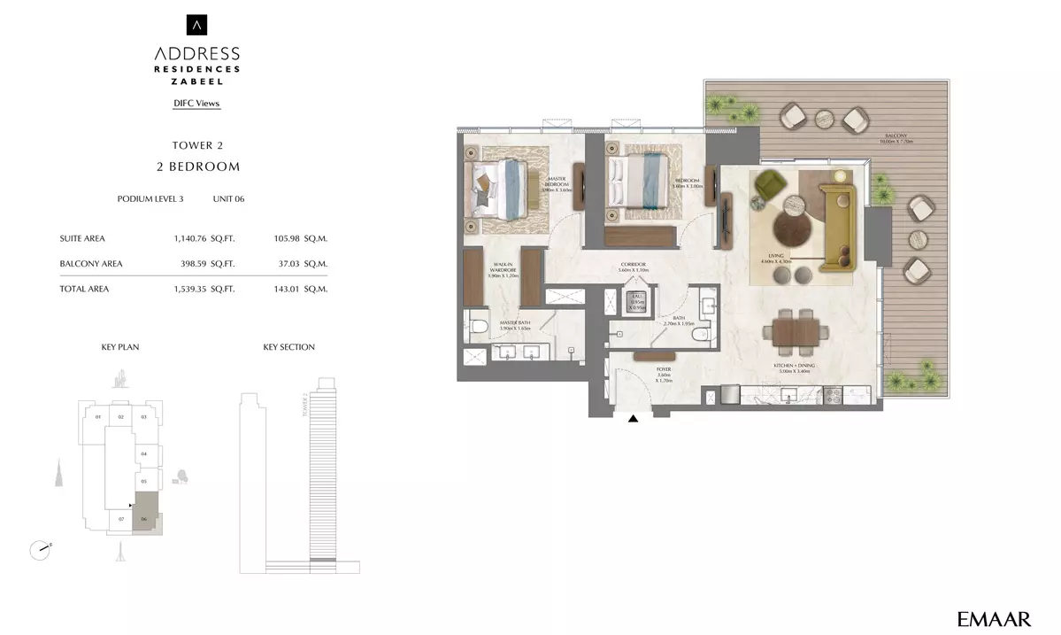 Address Residences Zabeel Unit 6, 2 beds
