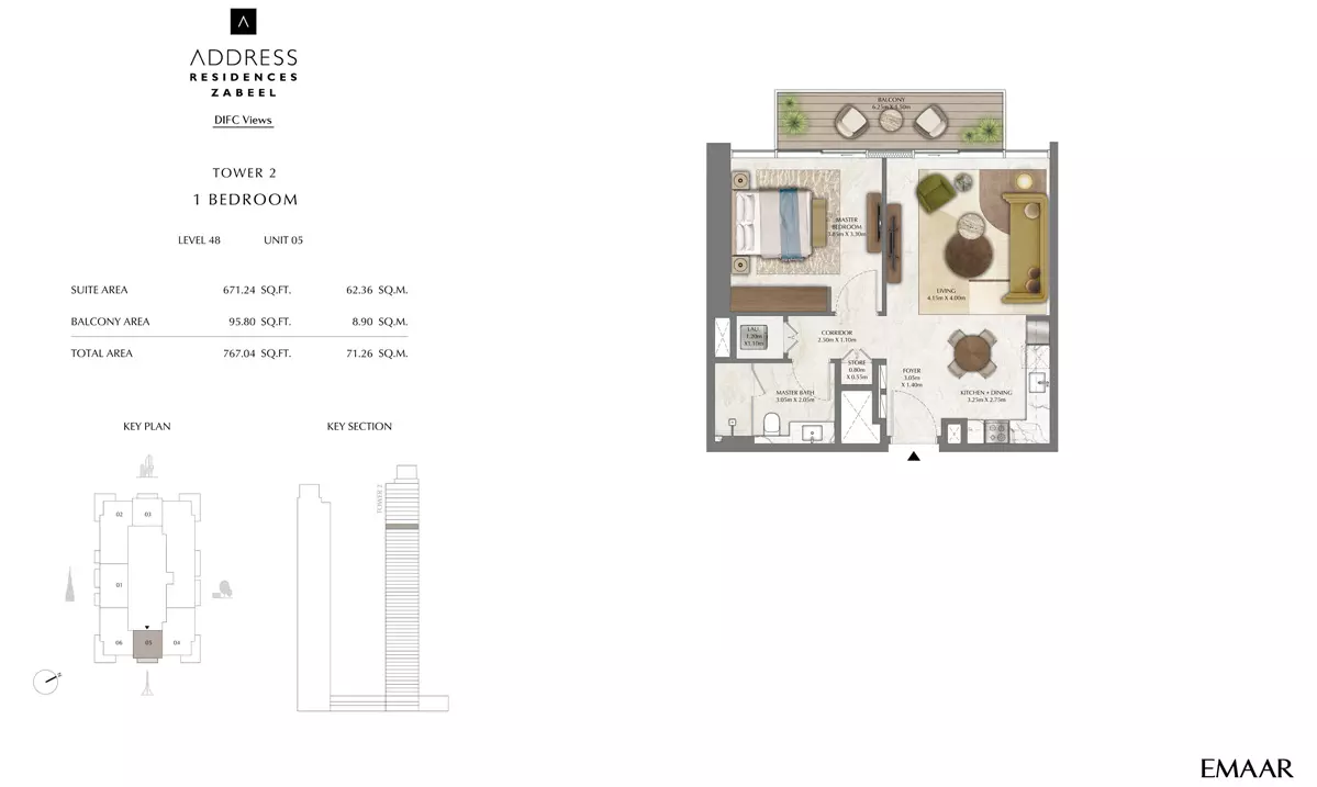 Address Residences Zabeel Unit 4, 1 bed