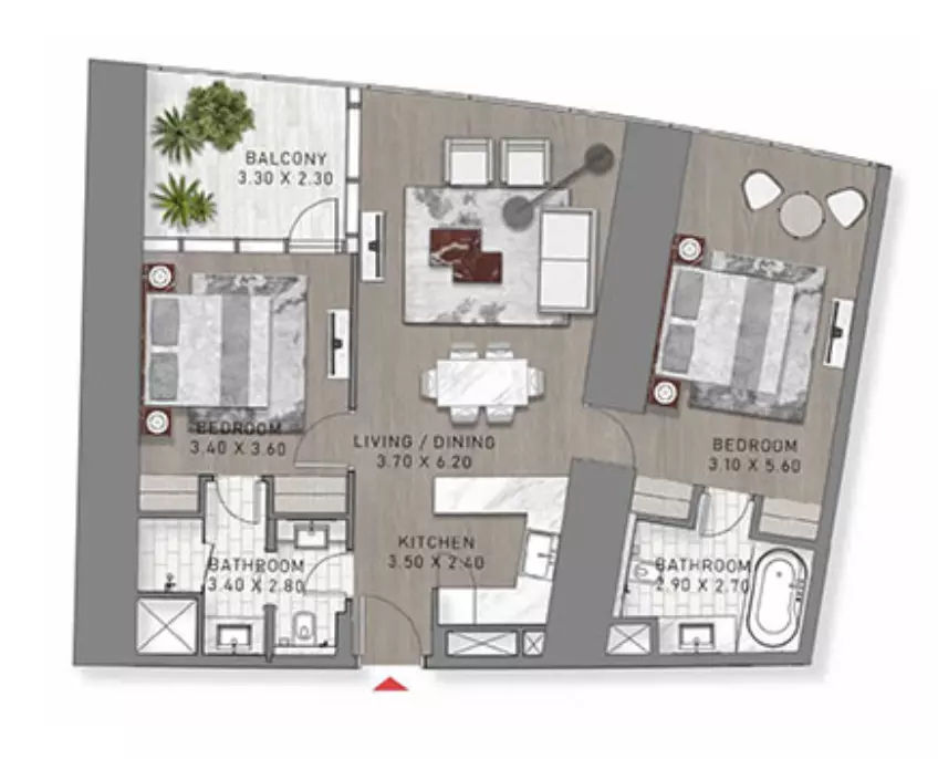 Safa Two Type 30, 2 beds