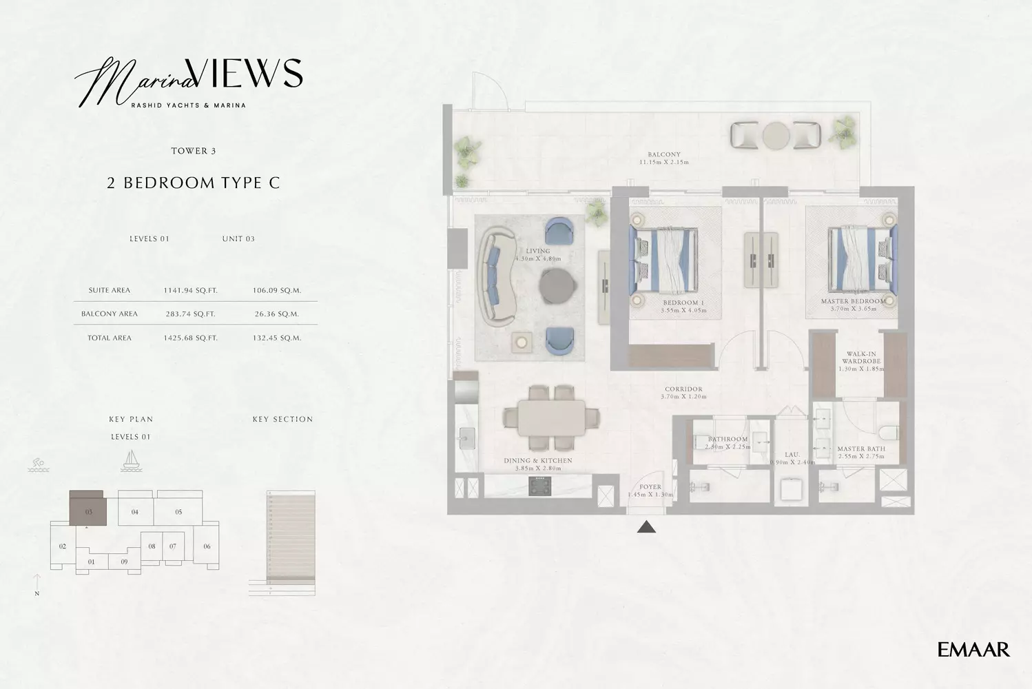 Marina Views Type 9-Tower 3, 2 beds