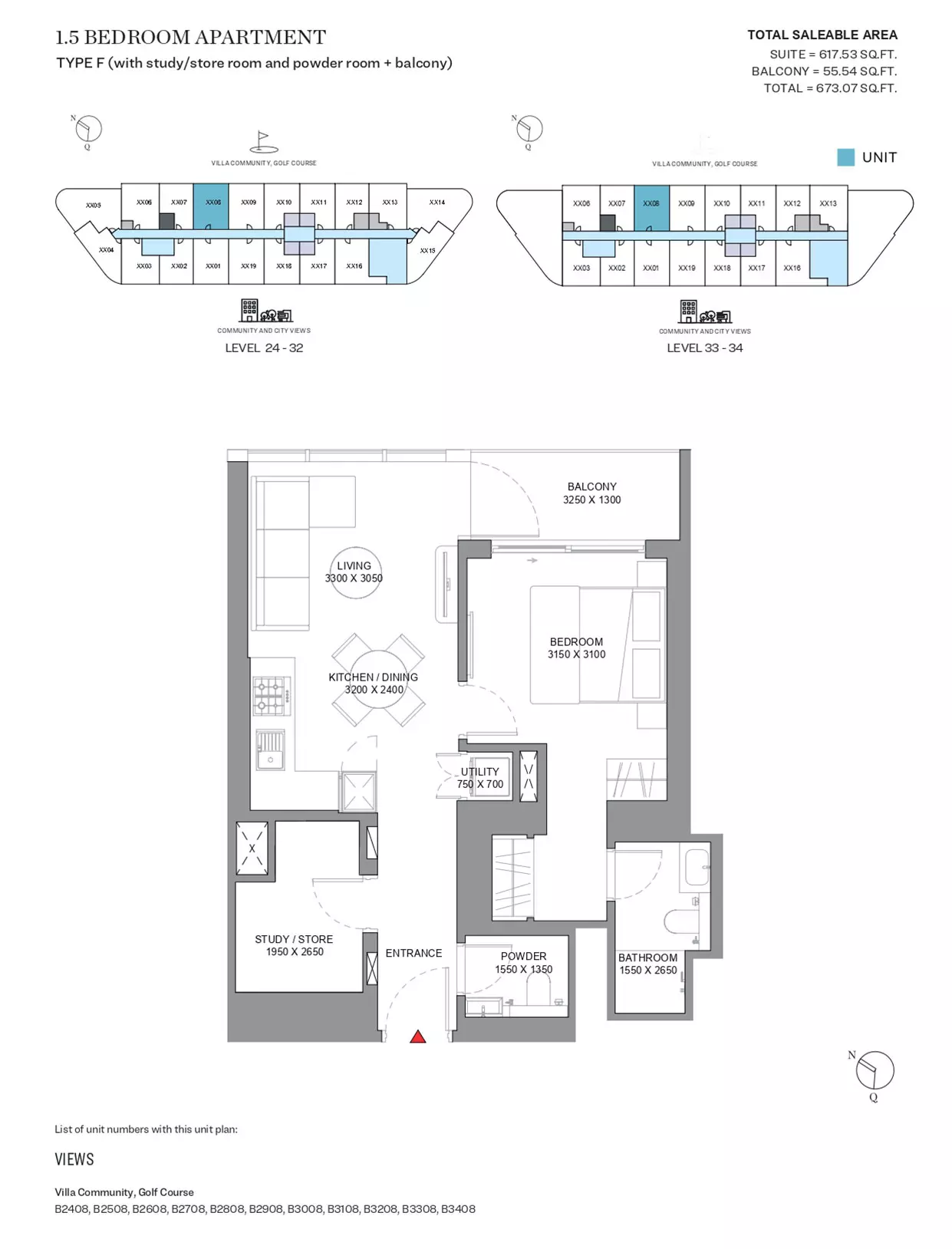 Sobha Orbis Type F-Tower B, 2 beds