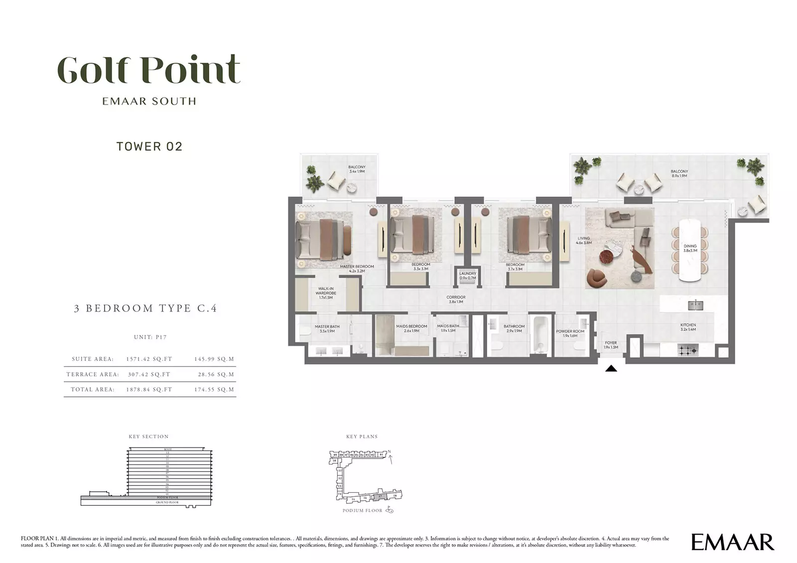 Golf Point Tower 2 - Type C-4, 3 beds