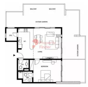 Binghatti Galaxy Tower B Type 15, 1 bed