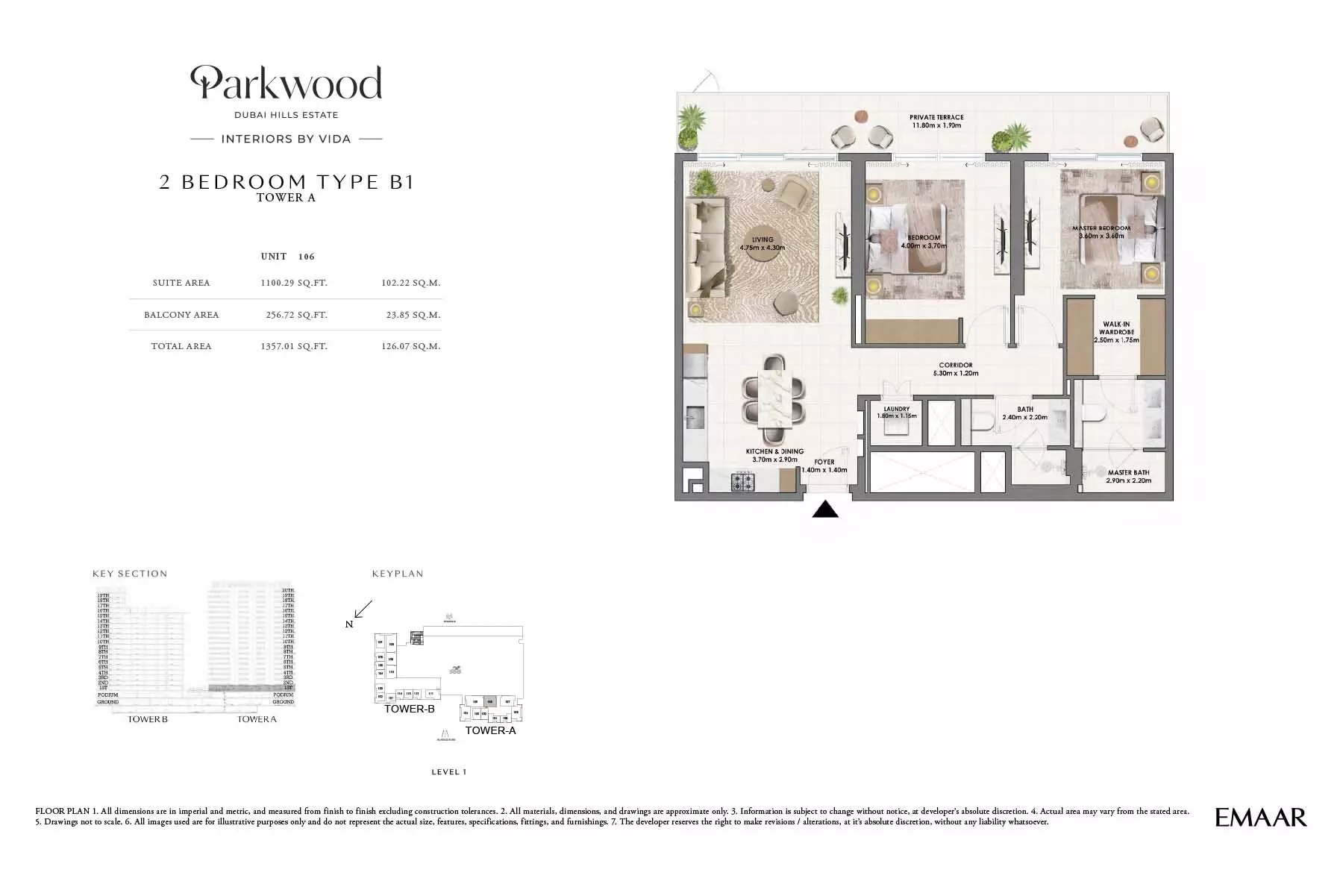 Parkwood Type B1-Tower A, 2 beds