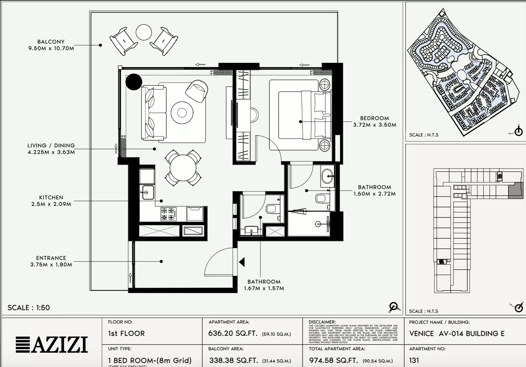 Azizi Venice 14 Type 131-Building E, 1 bed