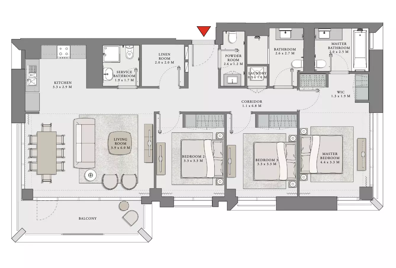Creek Beach Lotus Unit 08, Level 02-11 Building 4, 3 beds