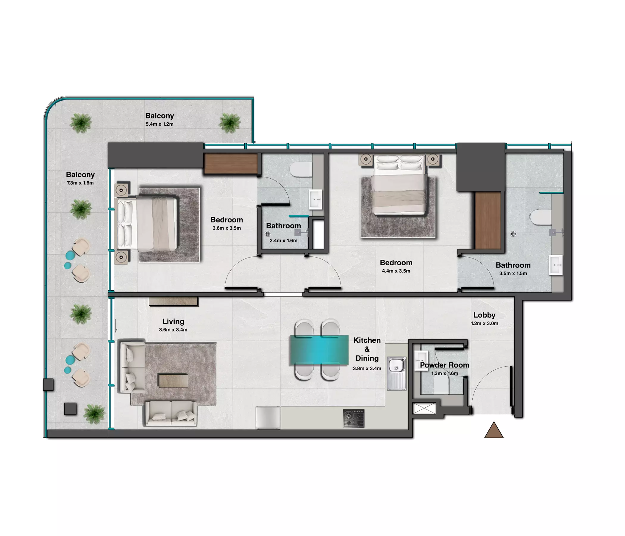 Skyhills Iii By Hre — 2BR floor plan