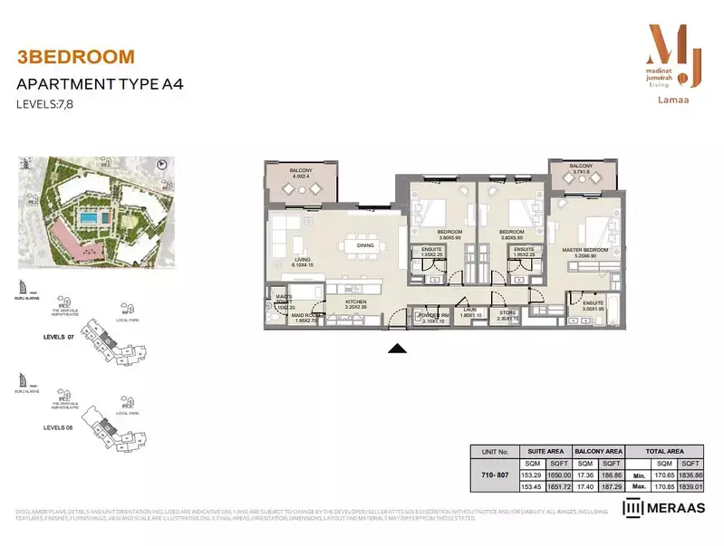Lamaa Mjl Building 2 - Type A4 - Unit 710, 807, 3 beds