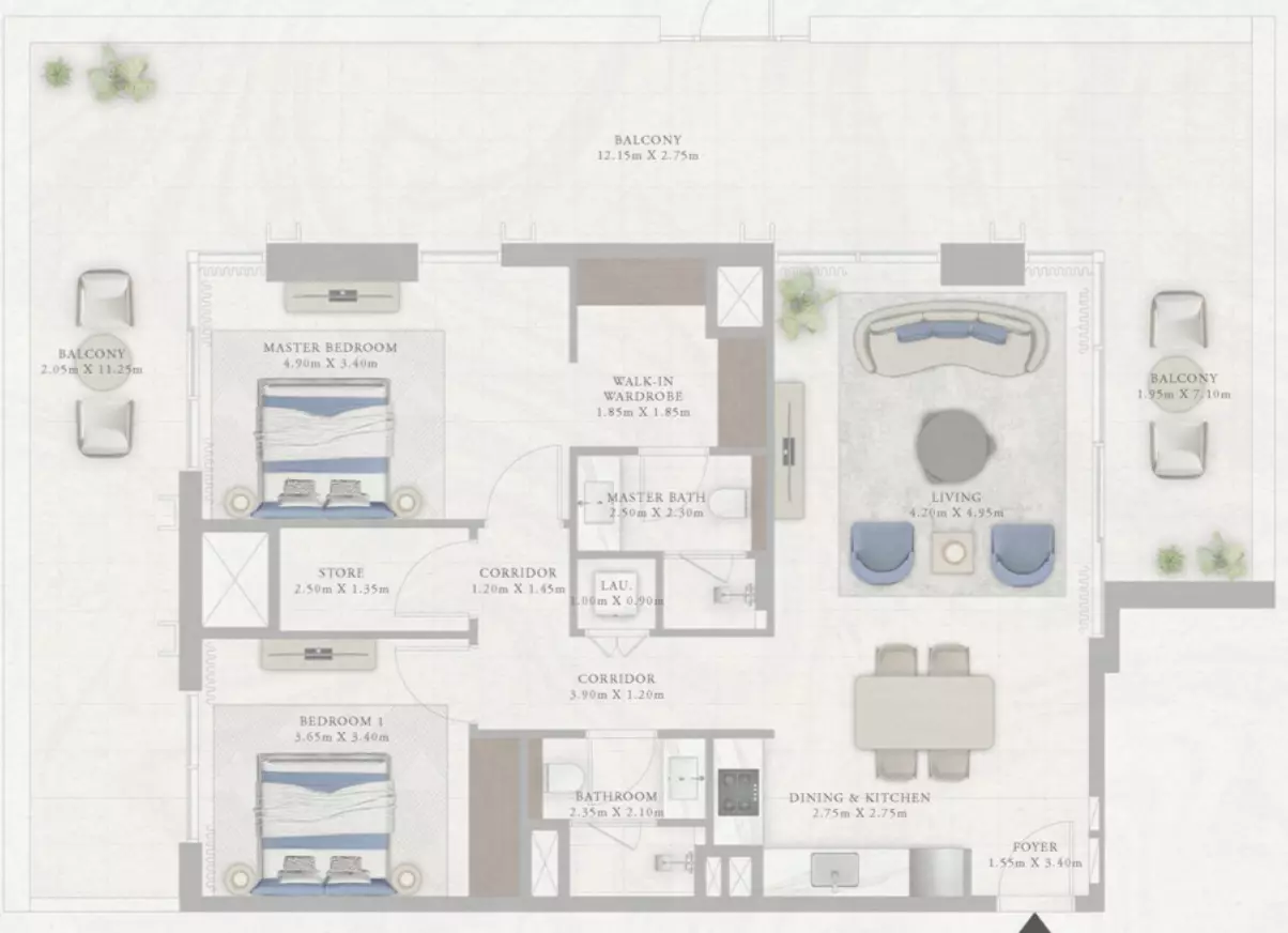 Marina Views Type 1-Tower2, 2 beds