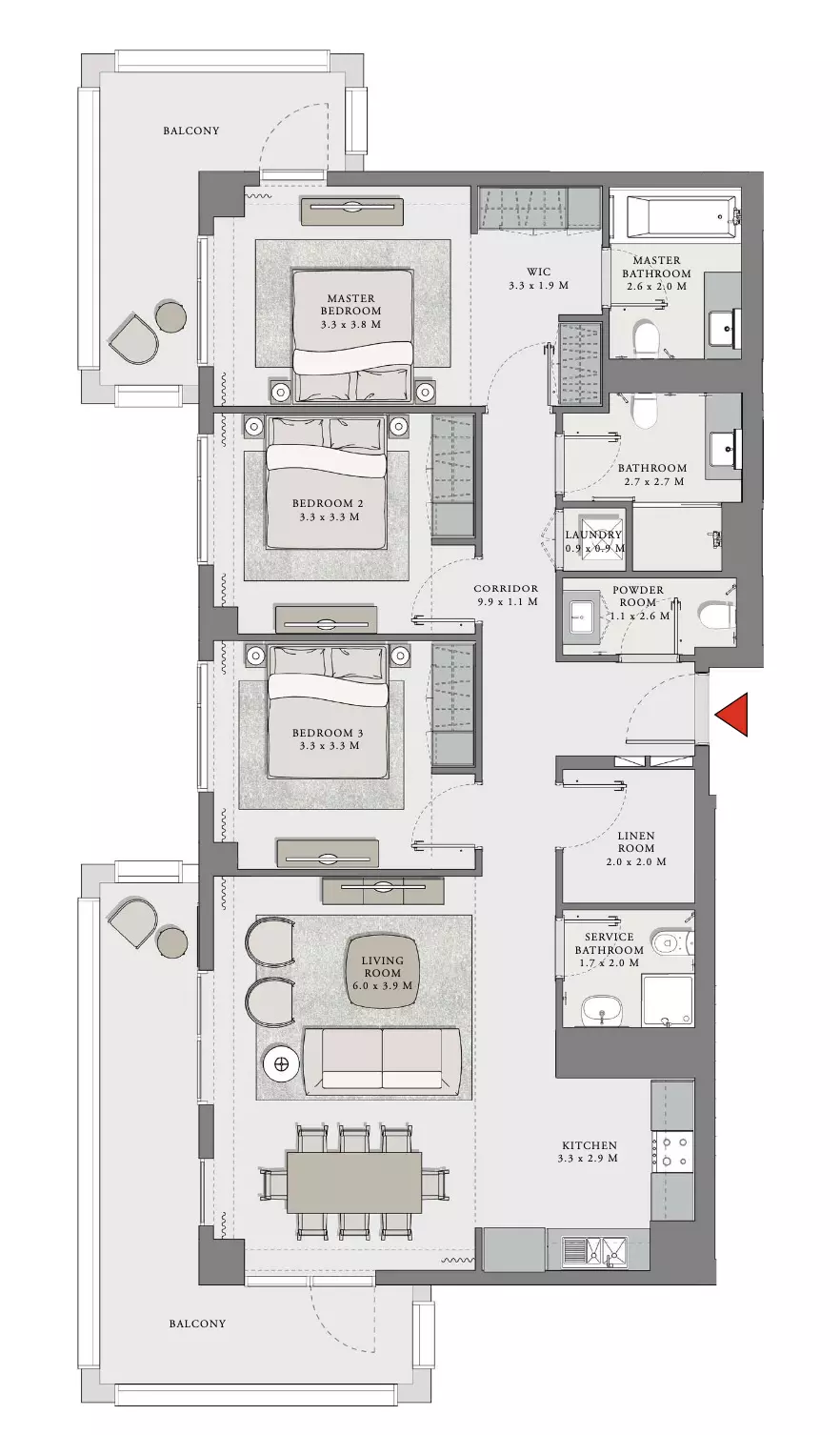 Creek Beach Lotus Unit 08, Level 02-10 Building 3, 3 beds
