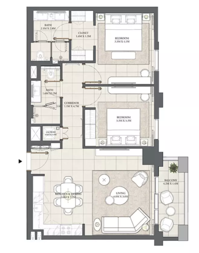 Cedar Creek Beach B2-Level 2-7, Unit 02, 2 beds