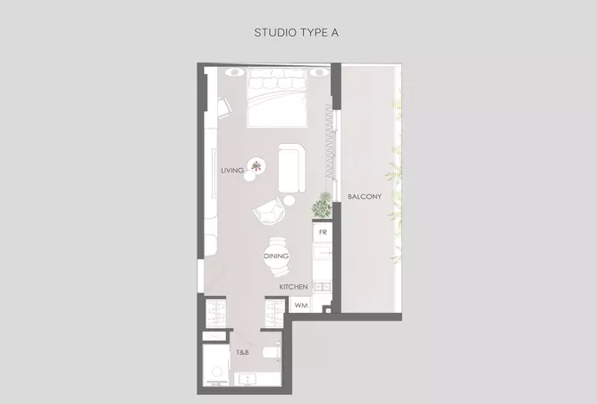 Delvara Residence — Studio floor plan