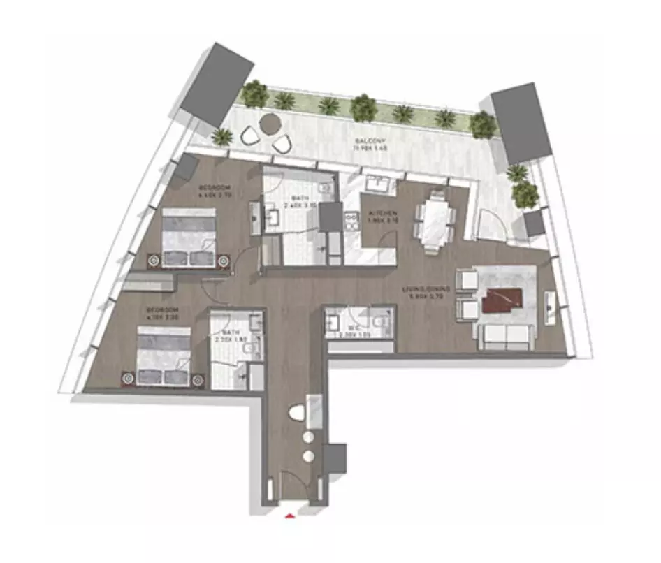 Safa Two Type 27, 2 beds
