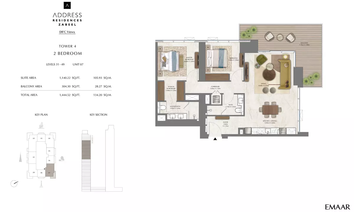 Address Residences Zabeel Unit 4, 2 beds