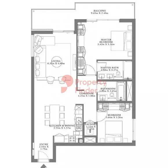 Seagate Type 3A Building 3 Unit 2 Level 1, 2 beds