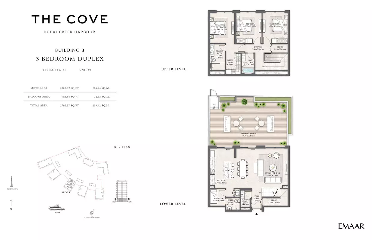 The Cove Phase 2 By Emaar Building 8 - Levels B2 & B1, Unit 05, 3 beds
