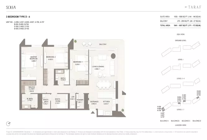 Solea by Taraf — 3BR floor plan