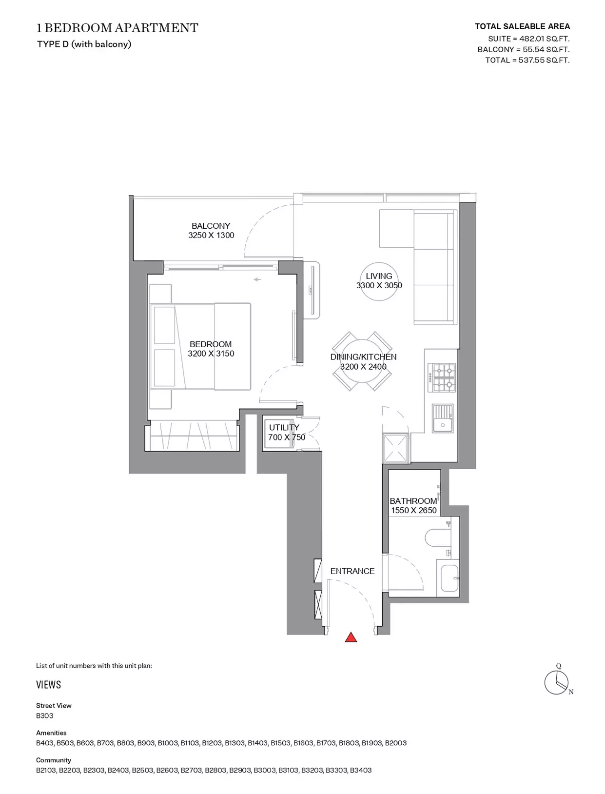 Sobha Orbis Type D-Tower B, 1 bed