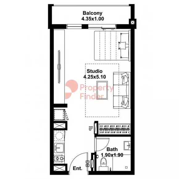 Midtown Noor Type-B Level-10-16, studio