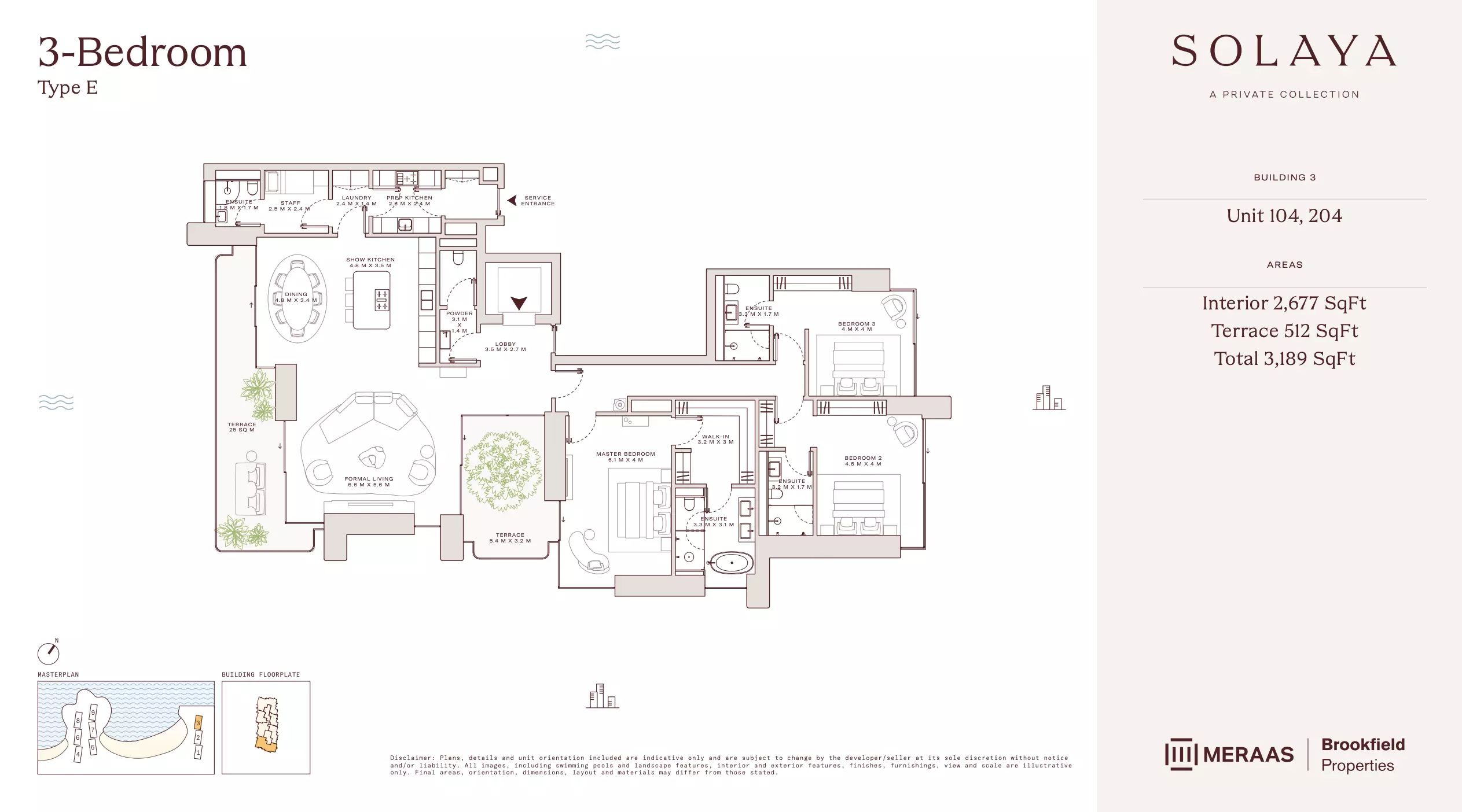 Solaya 1,2 and 3 Type E - T3, 3 beds