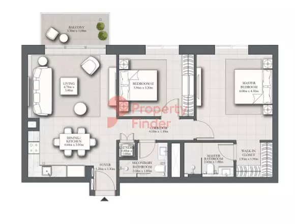 Park Horizon Type E building 2 level 2-19 unit 3, 2 beds