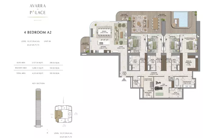 Avarra By Palace — 4BR floor plan