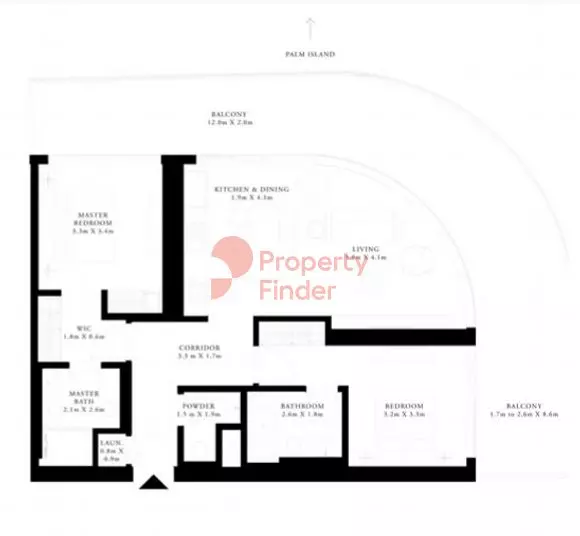 Grand Bleu Tower — 2BR floor plan