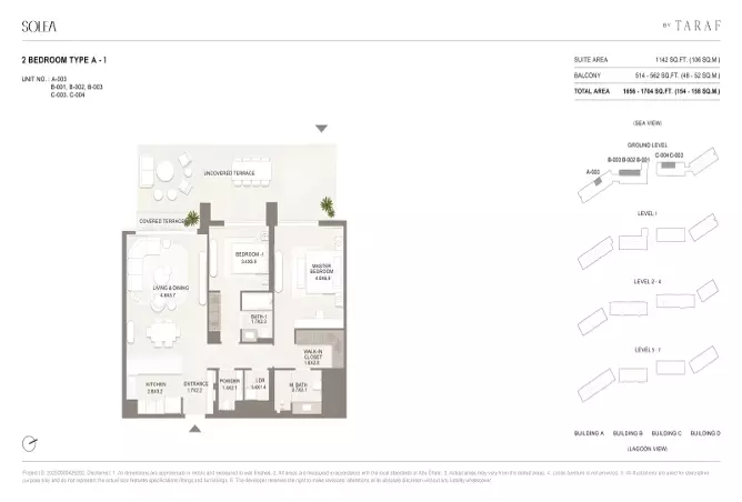Solea by Taraf — 2BR floor plan