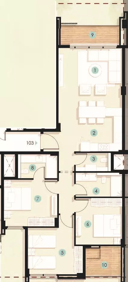 صورة مخطط ارضية الوحدة