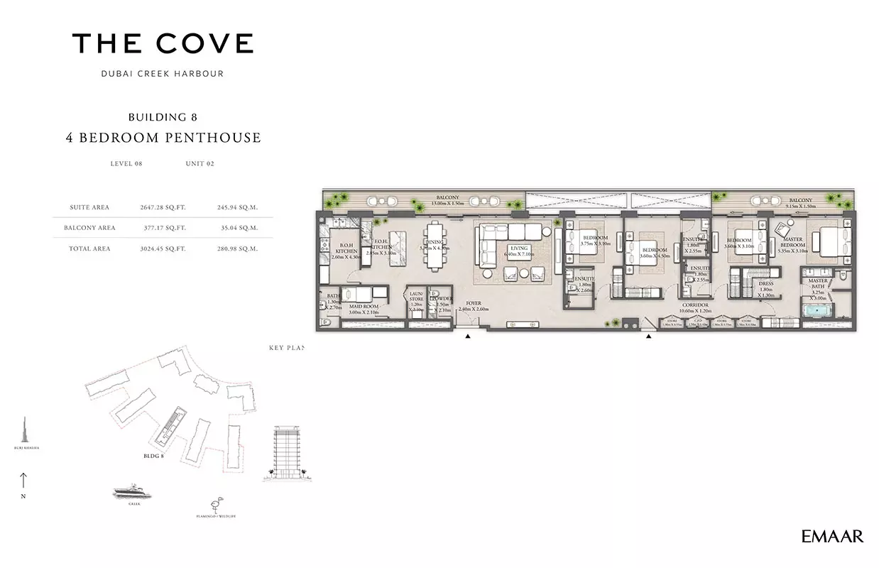 The Cove Phase 2 By Emaar Building 8 - Level 08, Unit 02, 4 beds