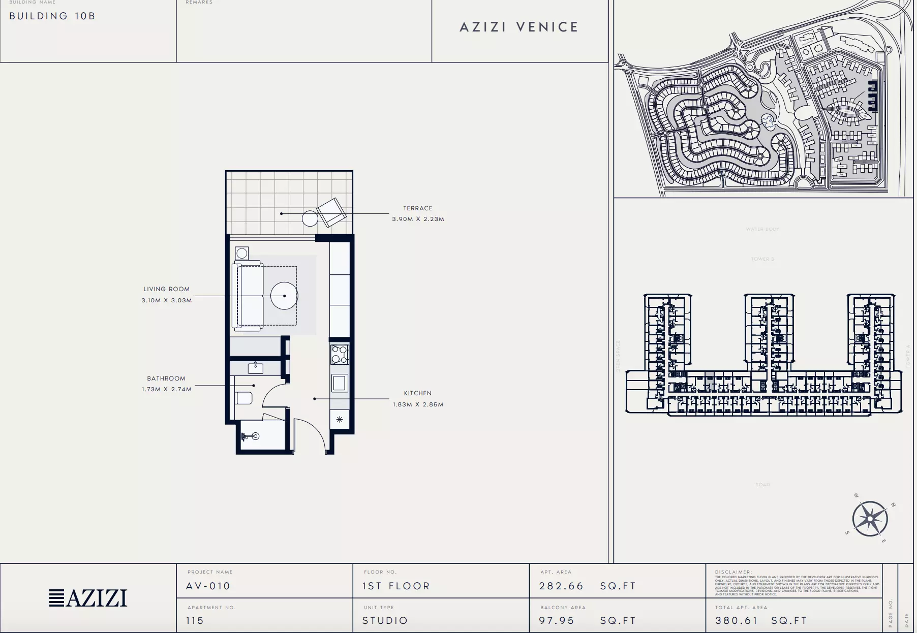 Azizi Venice 10 Type 115-Building B, studio