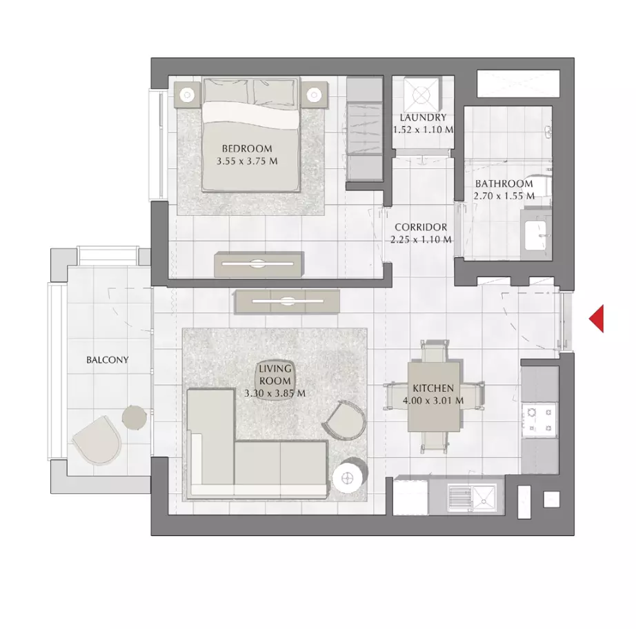 Summer B2-Type G, 1 bed