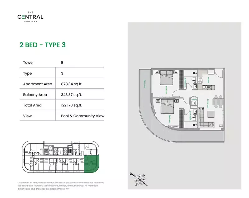 The Central Downtown - Tower B - Type 3 Floor Plan