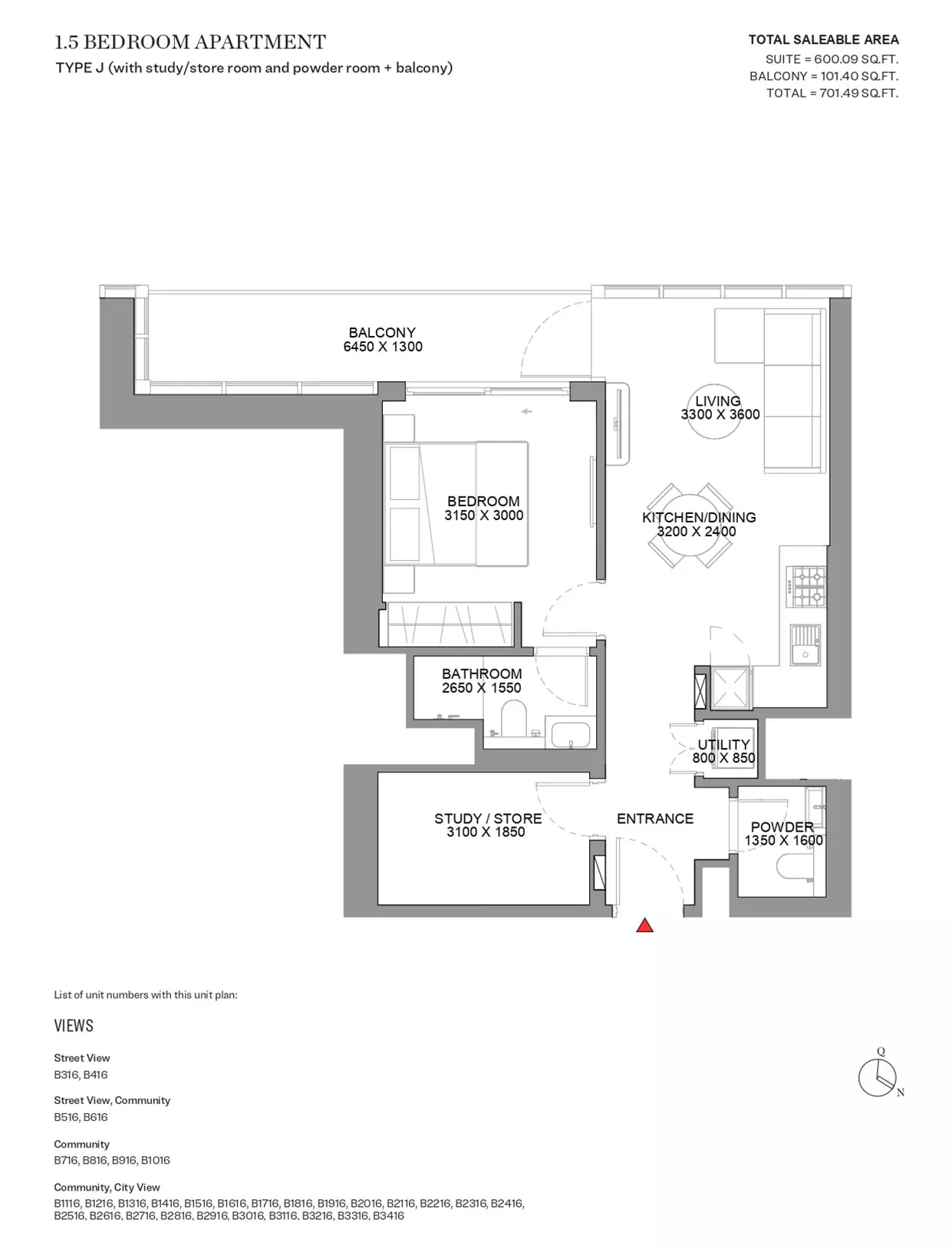 Sobha Orbis Type J-Tower B, 2 beds