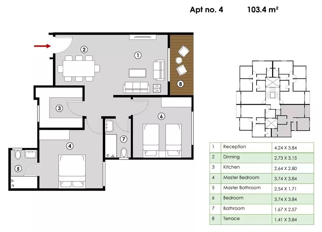صورة مخطط ارضية الوحدة