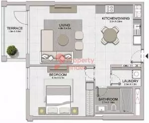 Le Ciel — 1BR floor plan
