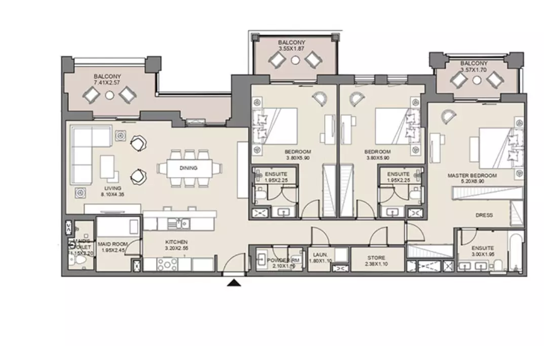 Jadeel at Madinat Jumeirah Living By Meraas Holding B11-Type A4, Level 2, Unit No-211, 3 beds