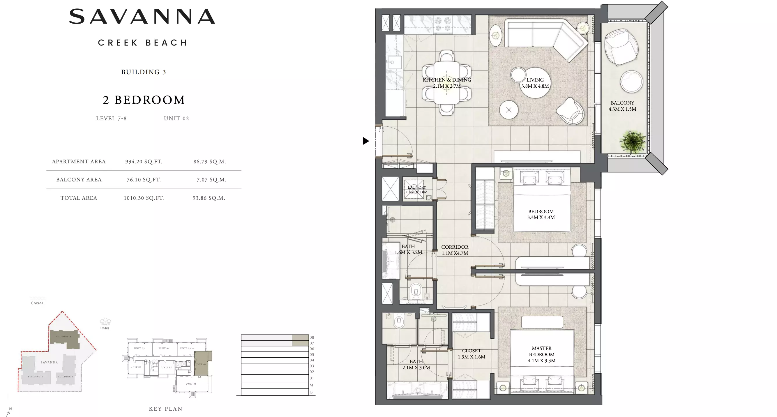 Savanna Level 7-8 - Unit 02, 2 beds