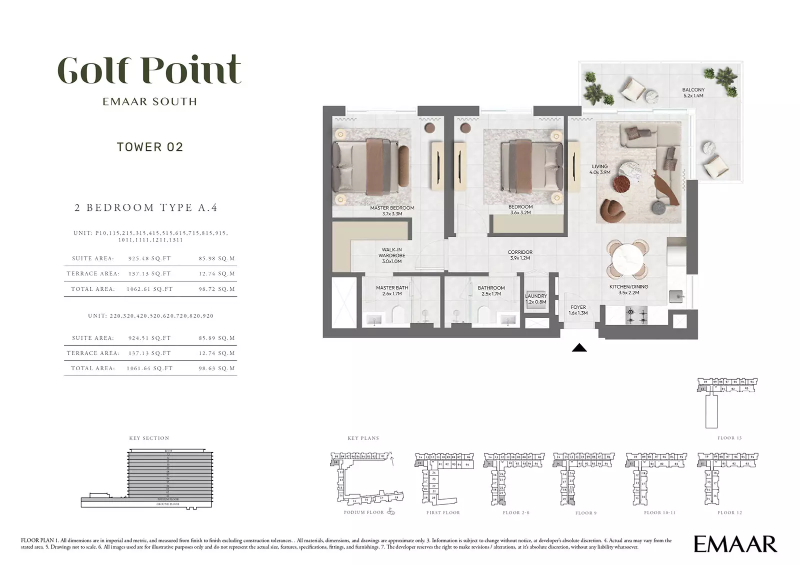 Golf Point Tower 2 - Type A - 4, 2 beds